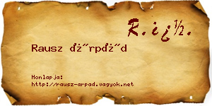 Rausz Árpád névjegykártya