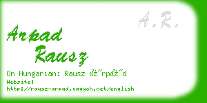arpad rausz business card